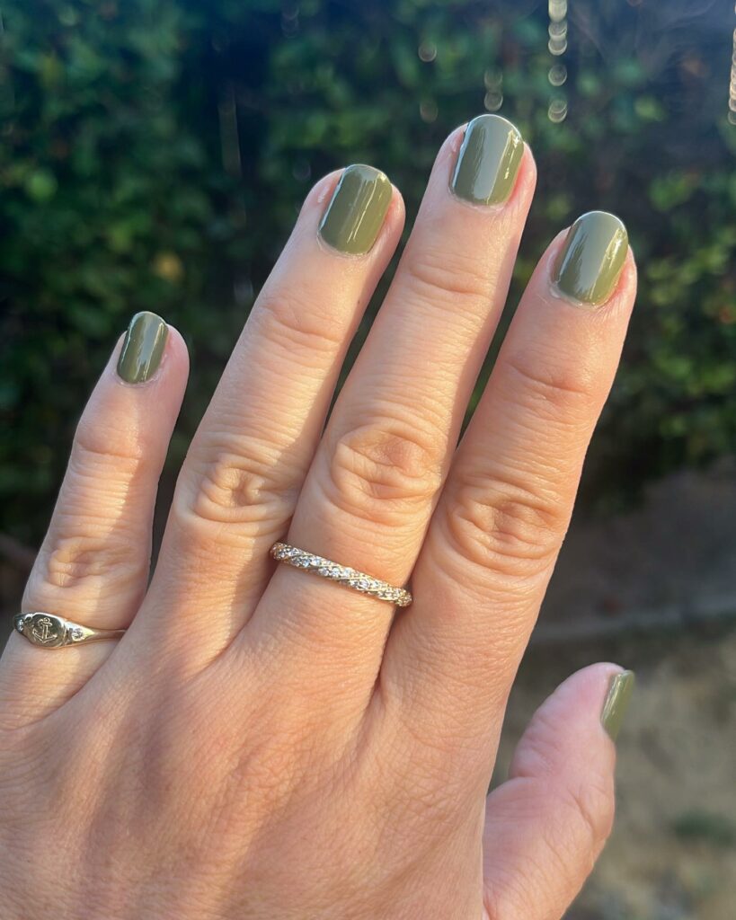 Explore 44 Olive Green Nail Designs in 2024 42 Short Olive Green Nail Design