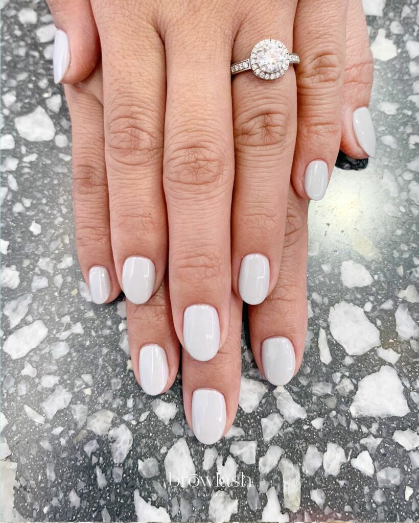Celebrate with 33 Short Christmas Nail Ideas in 2024 42 short white nails