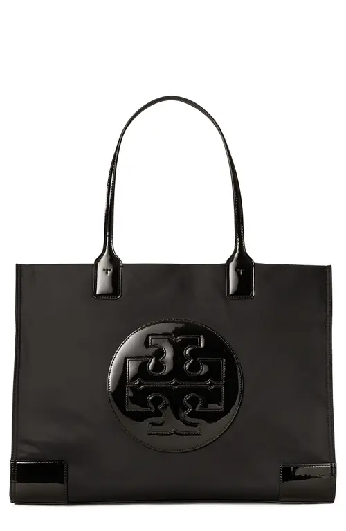 tory burch ella patent nylon tote
