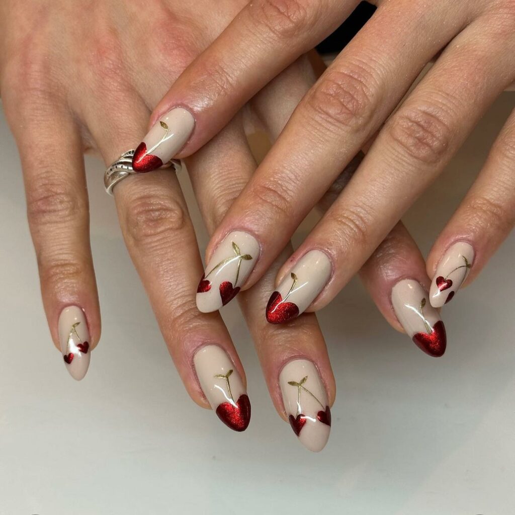 14 Cute Valentine’s Day Nail Ideas To Try in 2024! đŸ’… 14 Glossy Pink Nails with Sparkling Hearts