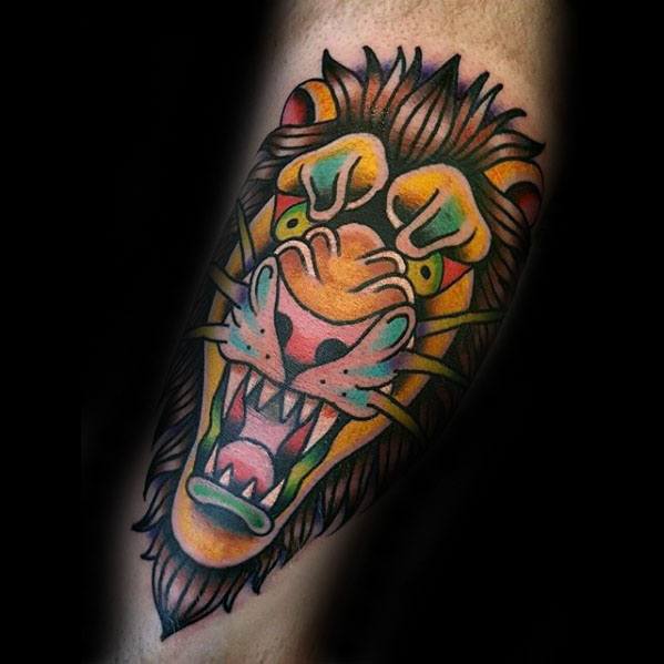28 Latest Old School Tattoos To Inspire You In 2024! 34 Vintage Lion Tattoo