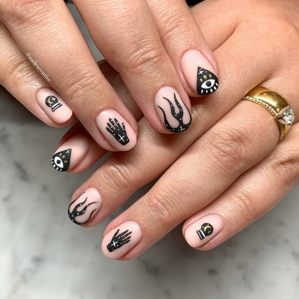 Express Yourself with 30 Emo Nail Designs in 2024 35 Mystical Monochrome Magic