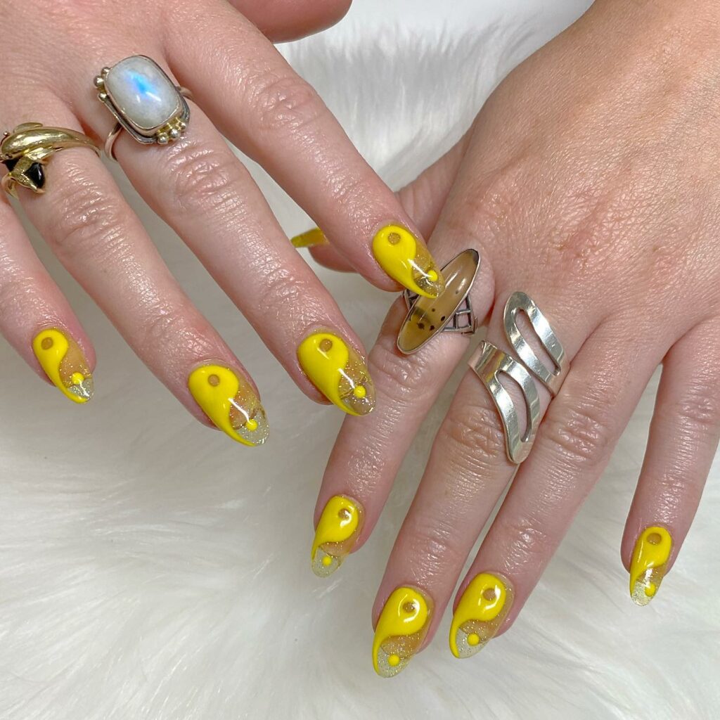 27 Latest Yin-Yang Nail Designs To Try In 2024! 21 Luminous Yellow Yin Yang Nails to Brighten Your Mood