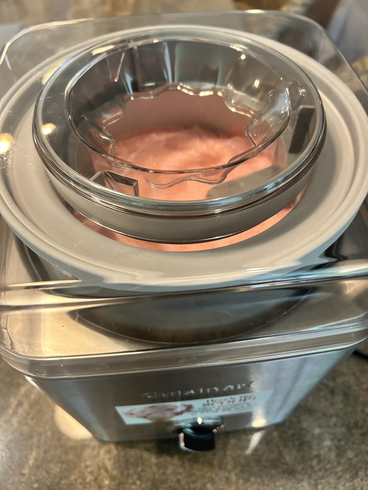 Cuisinart Ice Cream Maker Machine, 2-Quart Ice Cream, Sorbet and Frozen Yogurt Machine, Fully Automatic Double-Insulated Freezer Bowl, ICE30BCP1, Silver customer photo 2