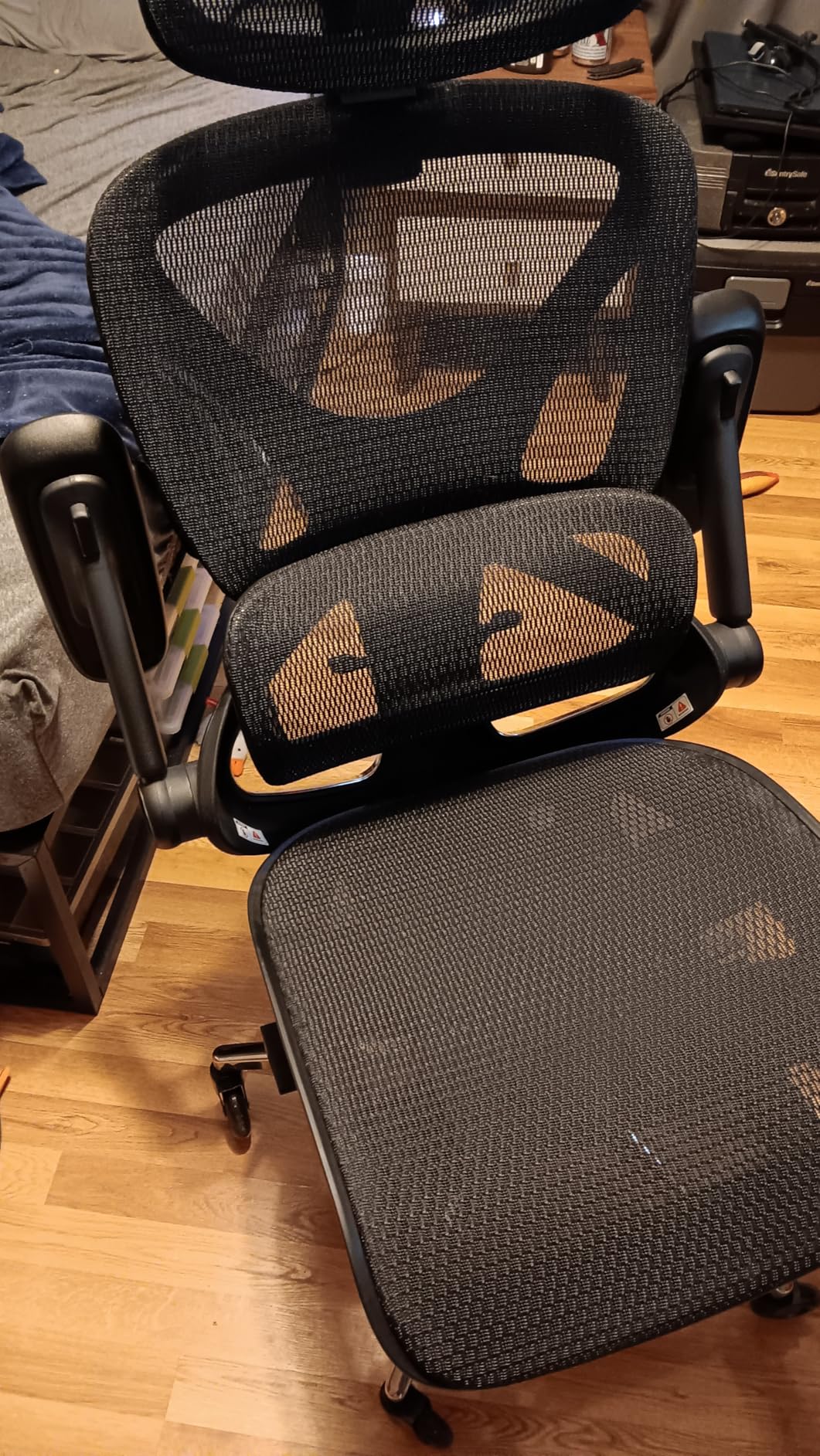 CAPOT Ergonomic Mesh Office Chair, Adjustable Lumbar High Back Desk Chair 400lbs, 4D Flip-up Arms, 3-Level Tilt Backrest, 3D Headrest, PU Wheels, Swivel Rolling Computer Seating for Long Desk Work customer photo 2