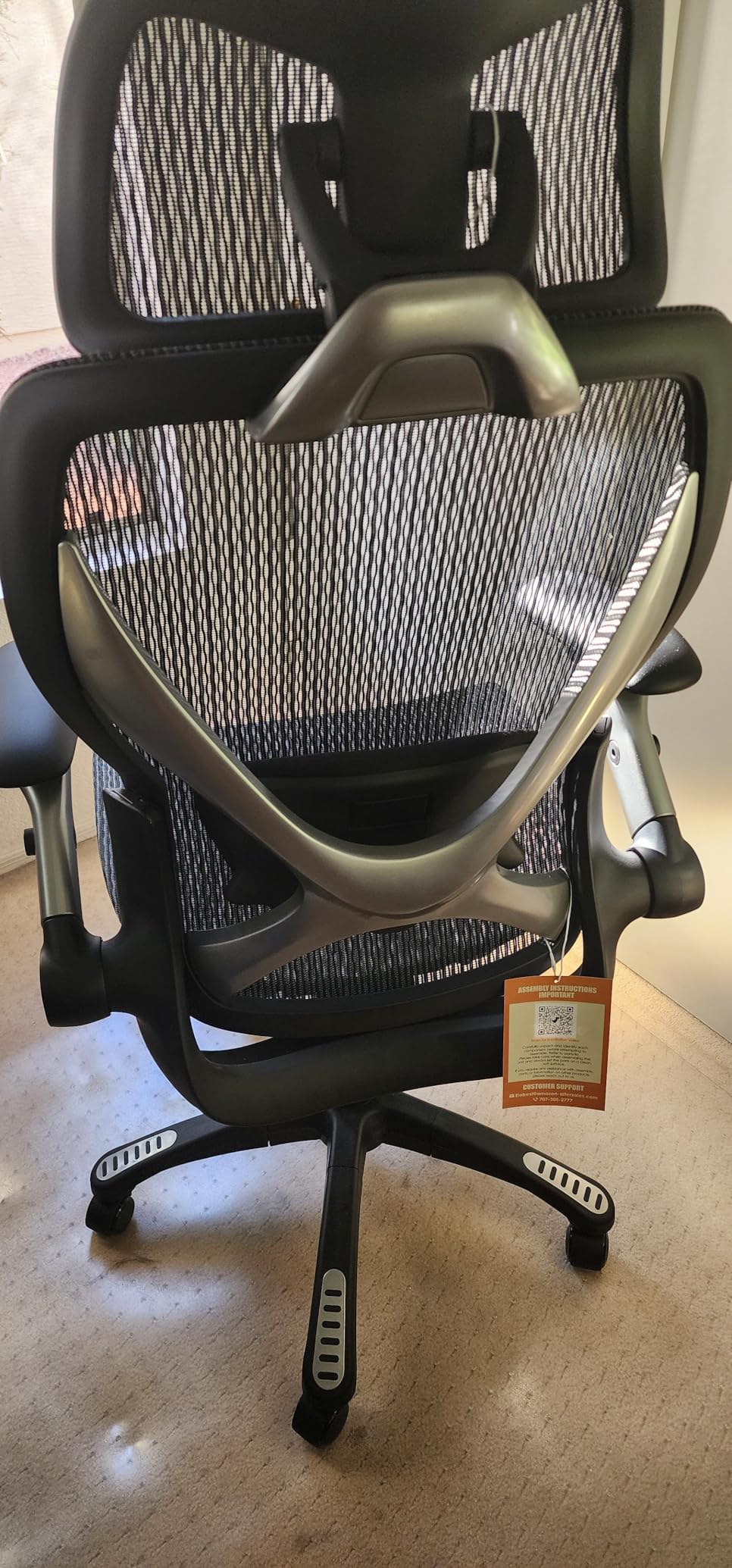 ELABEST X100 Ergonomic Mesh Office Chair with Footrest, Big and Tall Hone Desk Chair with 5D Flip-Up Arms, Adjustable 3D Lumbar Support,Gaming & Executive Computer Chairs customer photo 2