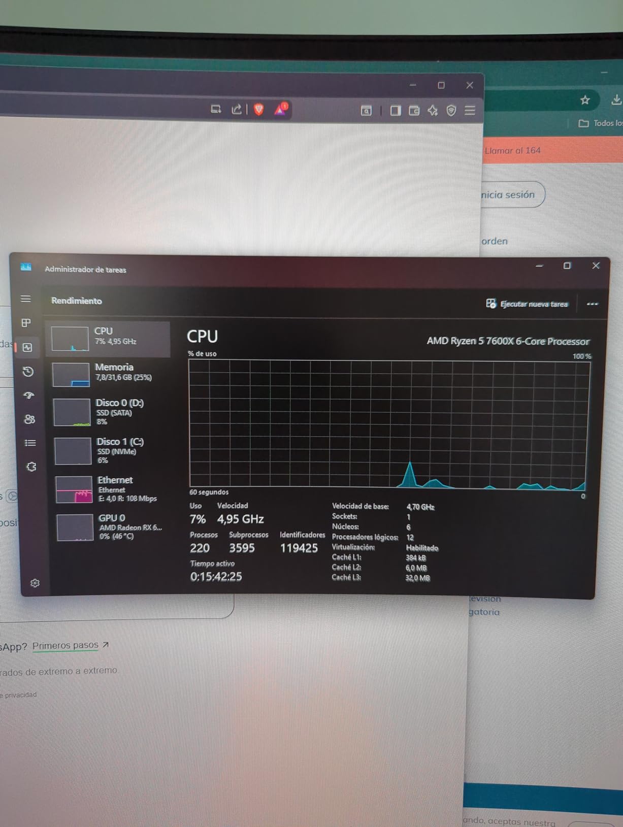 AMD Ryzen 5 7600X 6-Core, 12-Thread Unlocked Desktop Processor customer photo 2