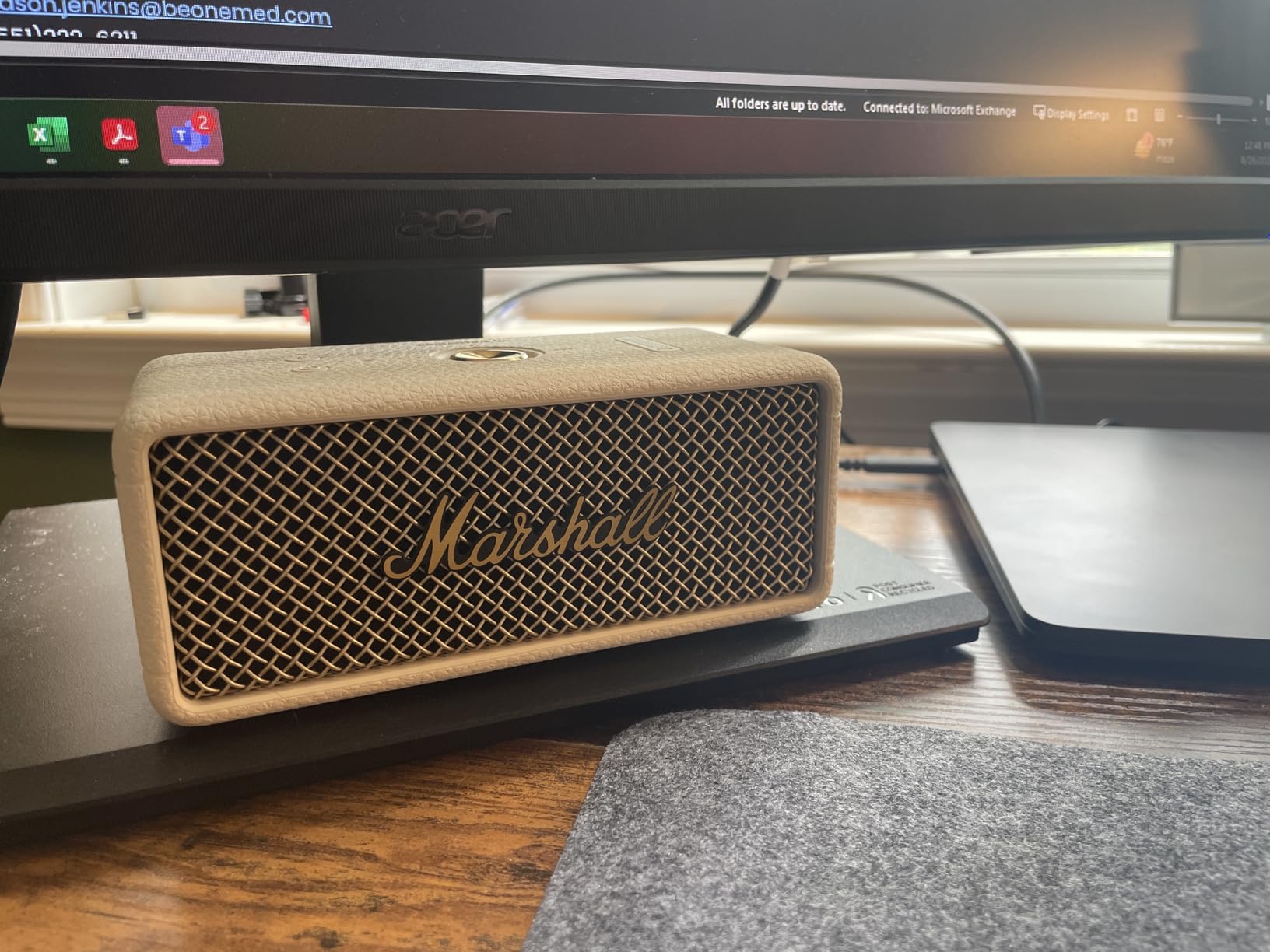 Marshall Emberton III Portable Bluetooth Speaker - Rugged Waterproof IP67 Design | Loud Stereo Sound, Deep Bass with 32+ Hr Playtime | Compact and Wireless for Travel and Outdoors - Cream customer photo 1
