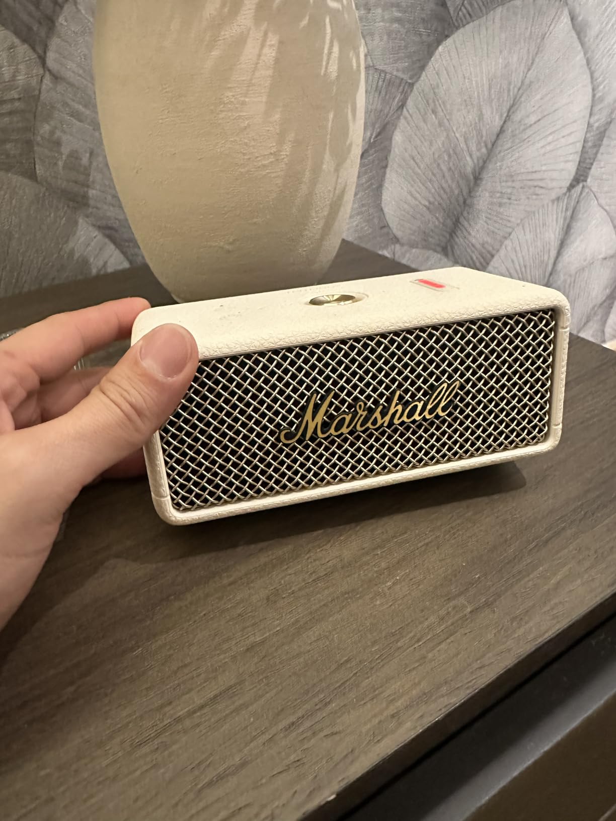 Marshall Emberton III Portable Bluetooth Speaker - Rugged Waterproof IP67 Design | Loud Stereo Sound, Deep Bass with 32+ Hr Playtime | Compact and Wireless for Travel and Outdoors - Cream customer photo 2