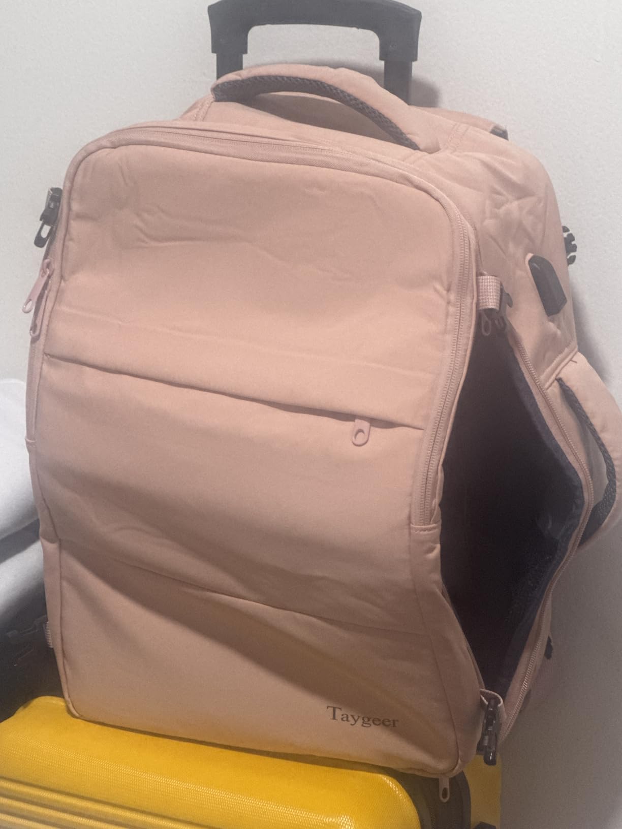 Taygeer Travel Backpack for Women, Carry On Backpack with Water Bottle Pocket & Shoe Pouch, TSA 15.6inch Laptop Mochila Flight Approved, Nurse Bag Casual Daypack for Weekender Business Hiking, Pink customer photo 1