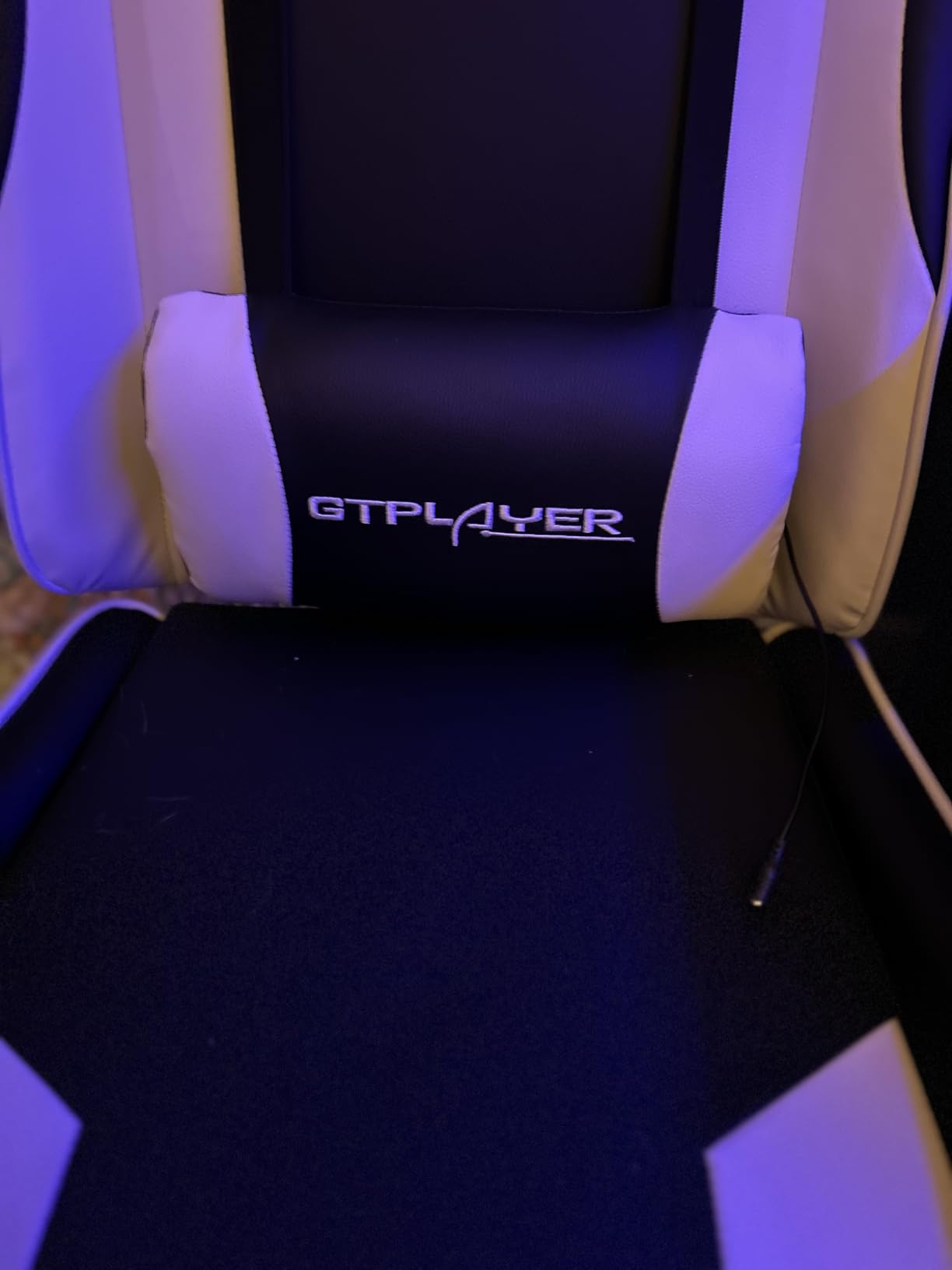 GTPLAYER Gaming Chair, Computer Chair with Footrest and Lumbar Support, Height Adjustable Game Chair with 360°-Swivel Seat and Headrest and for Office or Gaming (Snow White) customer photo 1
