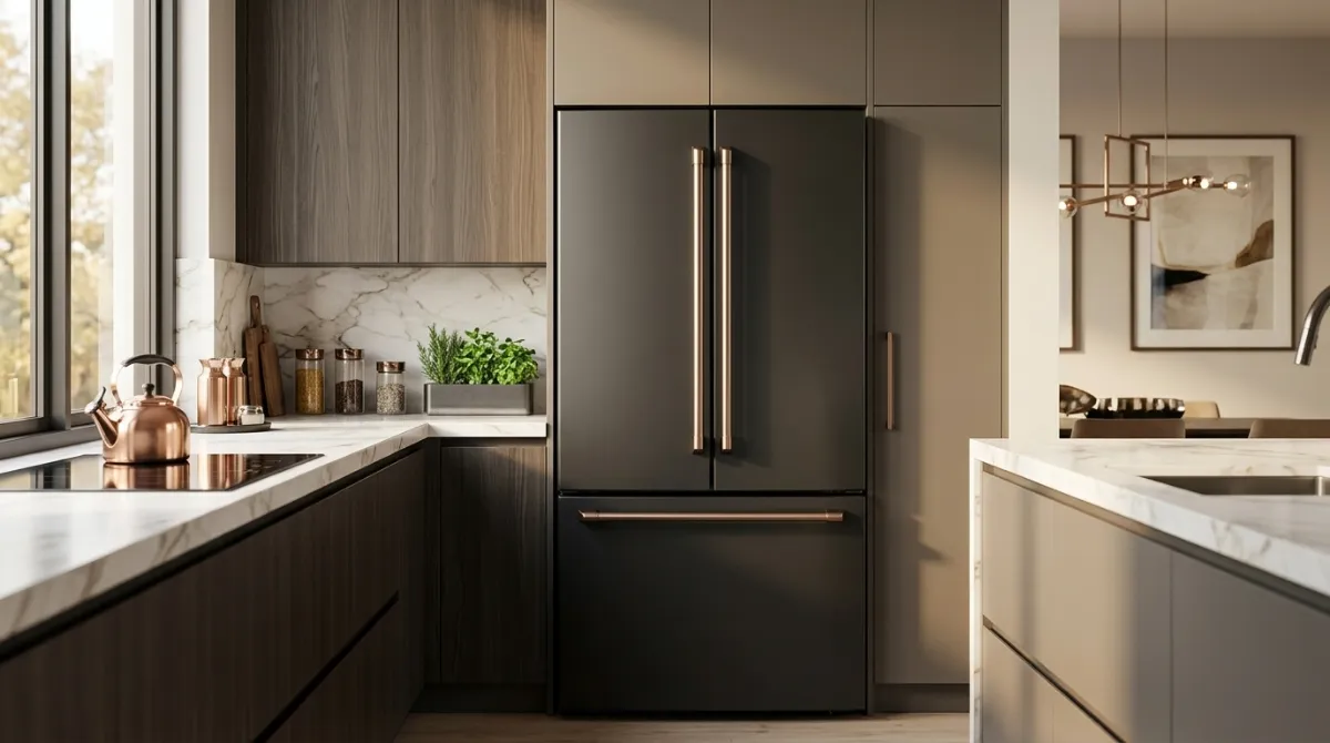 Best Café Refrigerators (2026): Complete Review Guide Premium Café refrigerator in a modern luxury kitchen with a stylish stainless steel finish and elegant interior design