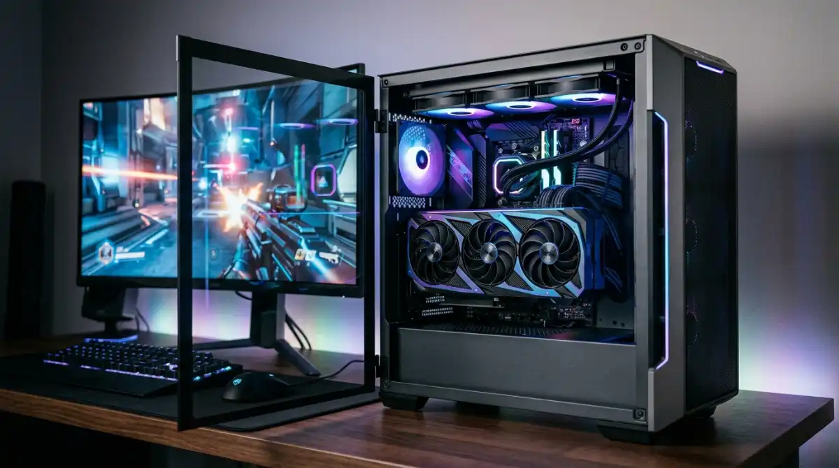 Best Graphics Cards for Ryzen 7 7800X3D 2026 – 8 GPUs Tested & Ranked High performance graphics card installed in a gaming PC build with Ryzen processor for smooth gaming performance