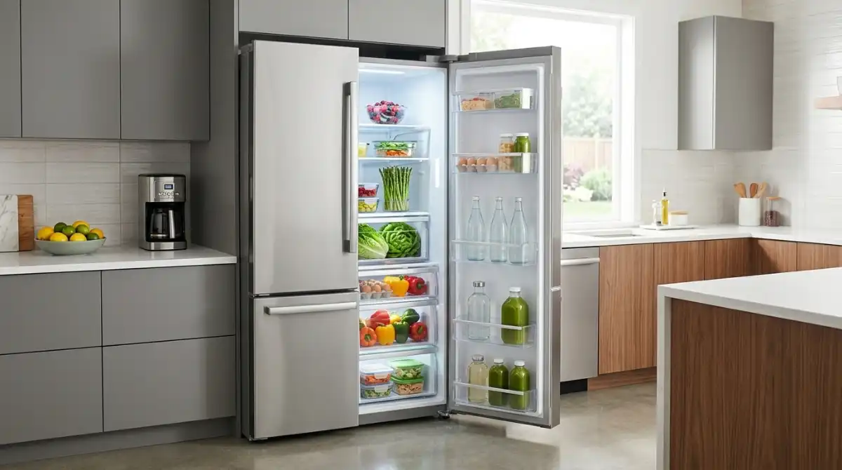 Best Refrigerator Brands to Buy in 2026: Top Picks Guide Modern refrigerator in a stylish kitchen with fresh food storage and premium home appliance features