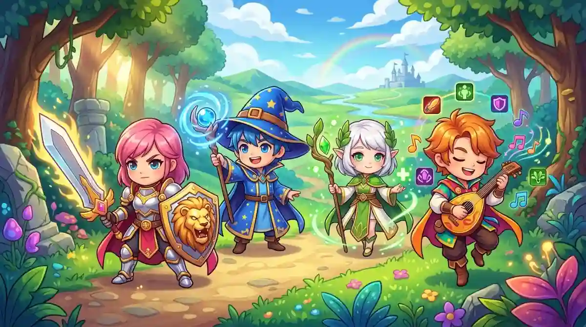 Trickcal Chibi Go Best Characters Ranked (2026) Trickcal Chibi Go style characters with cute fantasy heroes displayed in a colorful mobile game environment