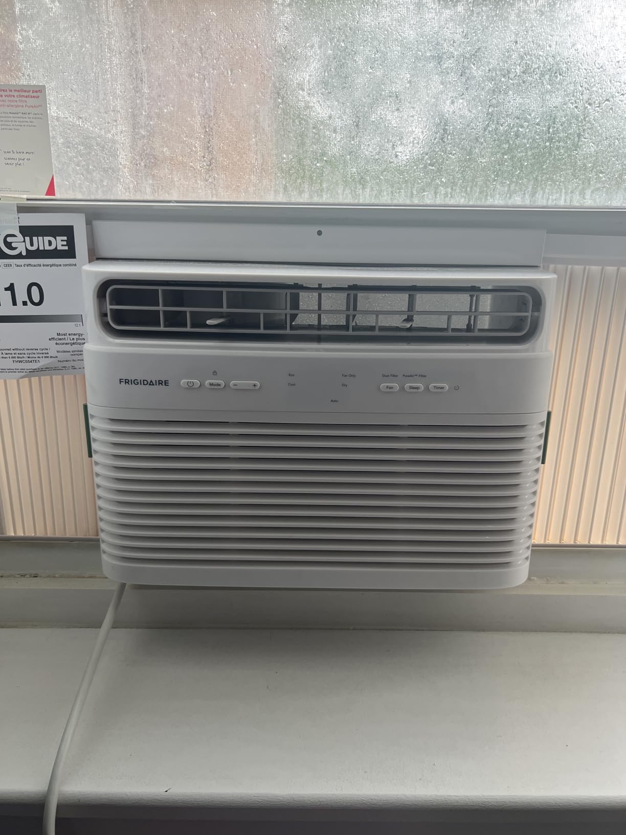 Frigidaire 5,000 BTU Window-Mounted Air Conditioner, Cools Up to 150 Sq. Ft., Quiet Operation, Effortless Temperature Control, 2 Fan Speeds, Auto Restart, White customer photo 1