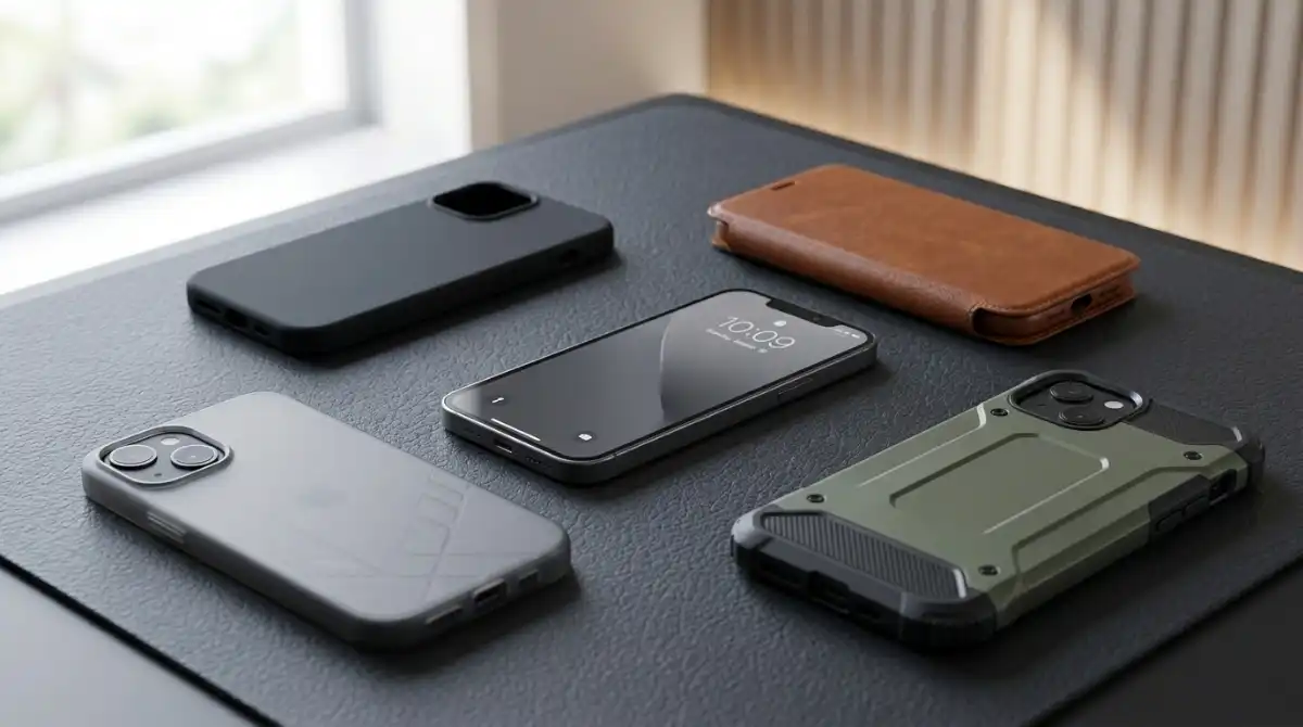 Best iPhone Cases (2026): Complete Guide Modern iPhone with a stylish protective case placed on a clean surface showing premium smartphone protection