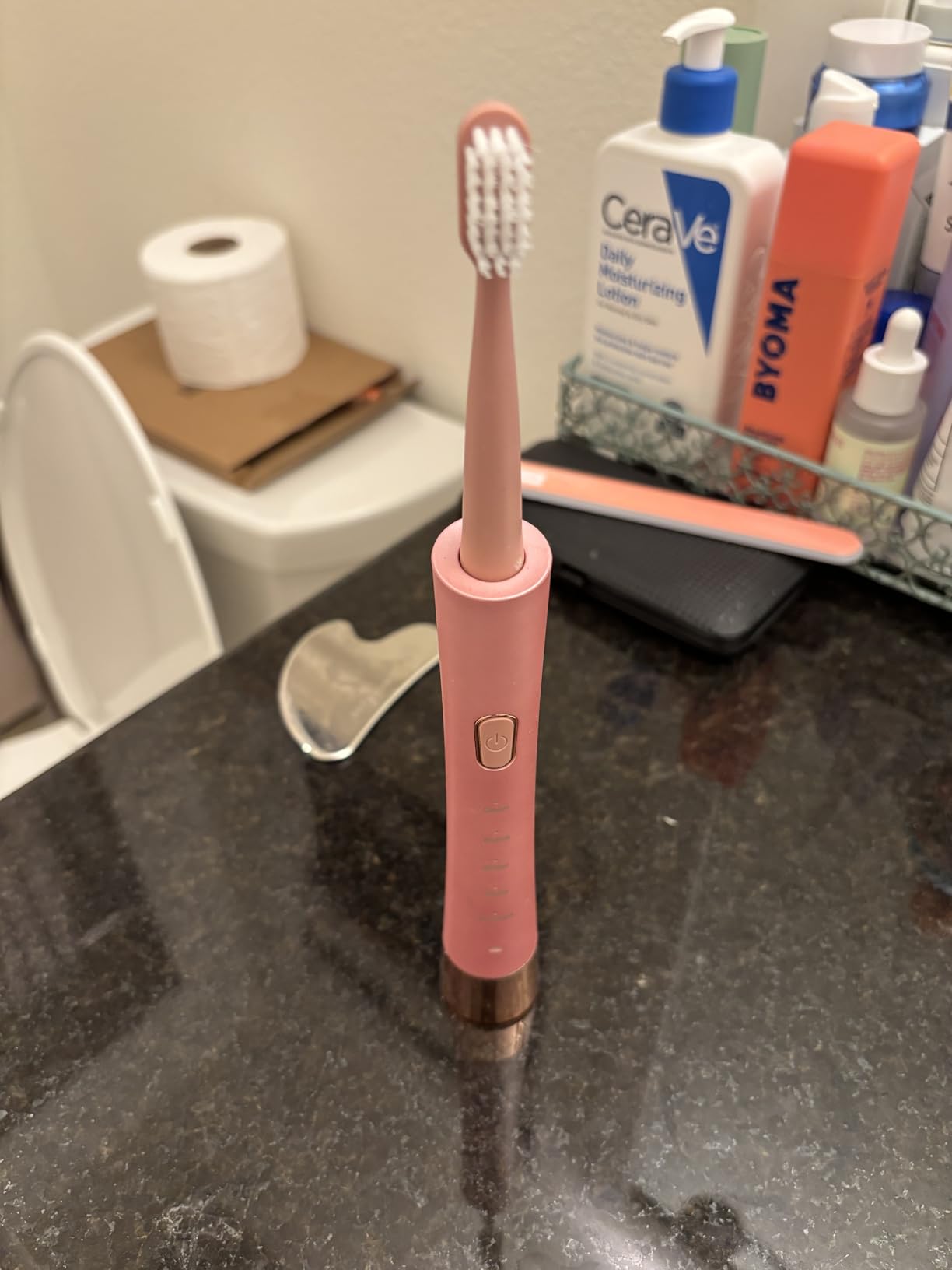 Sonic Electric Toothbrush for Adults, USB Rechargeable Sonic Toothbrush with 8 Brush Heads, Smart Timer, 5 Modes, 2-Hour Fast Charge Last 30 Days, Pink customer photo 2