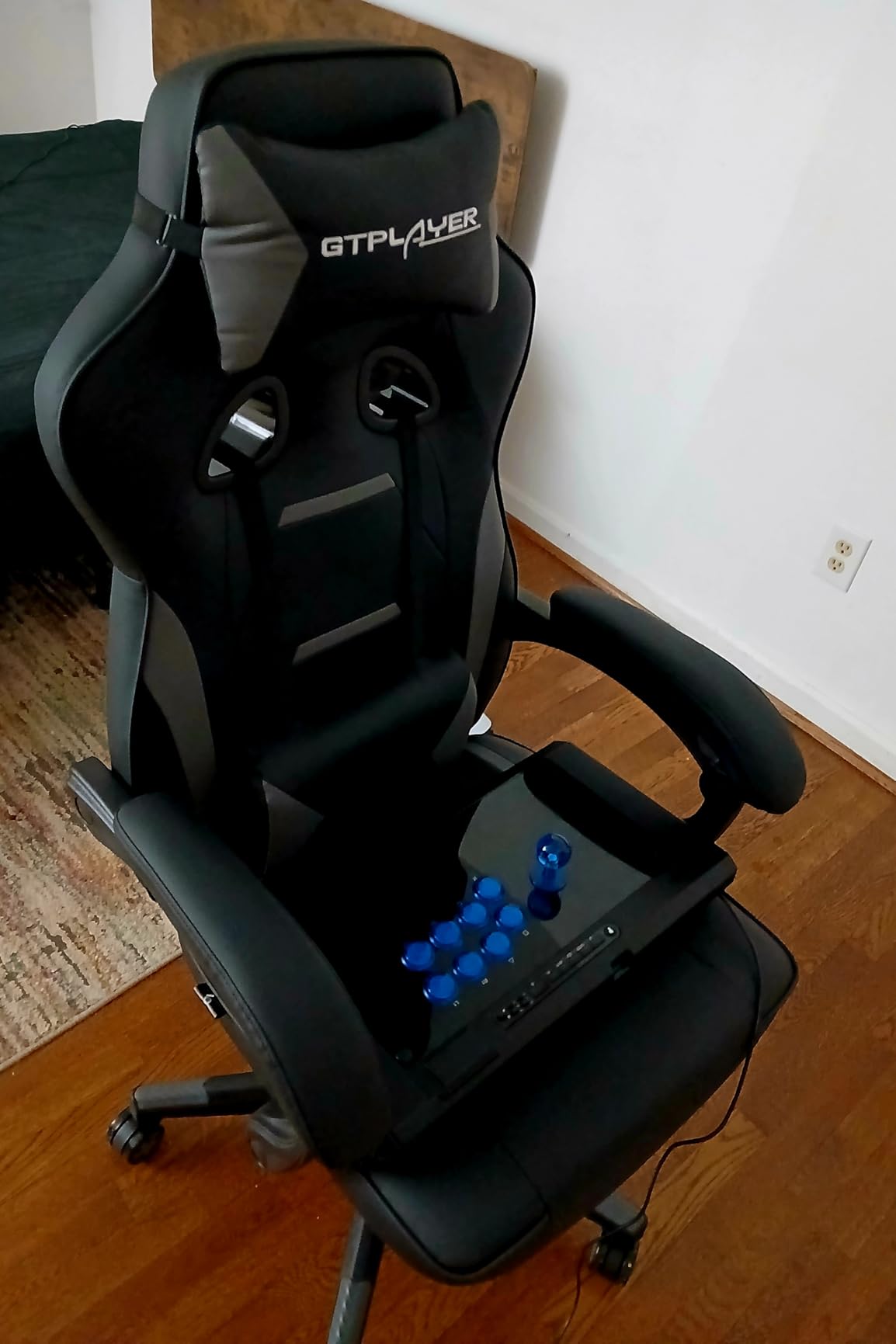 GTPLAYER Gaming Chair with Footrest, Big and Tall Game Chair 350lb Racing Style Computer Chair, Ergonomic Executive Office Chair High Back with Lumbar Support and Recliner, Light Gray customer photo 1