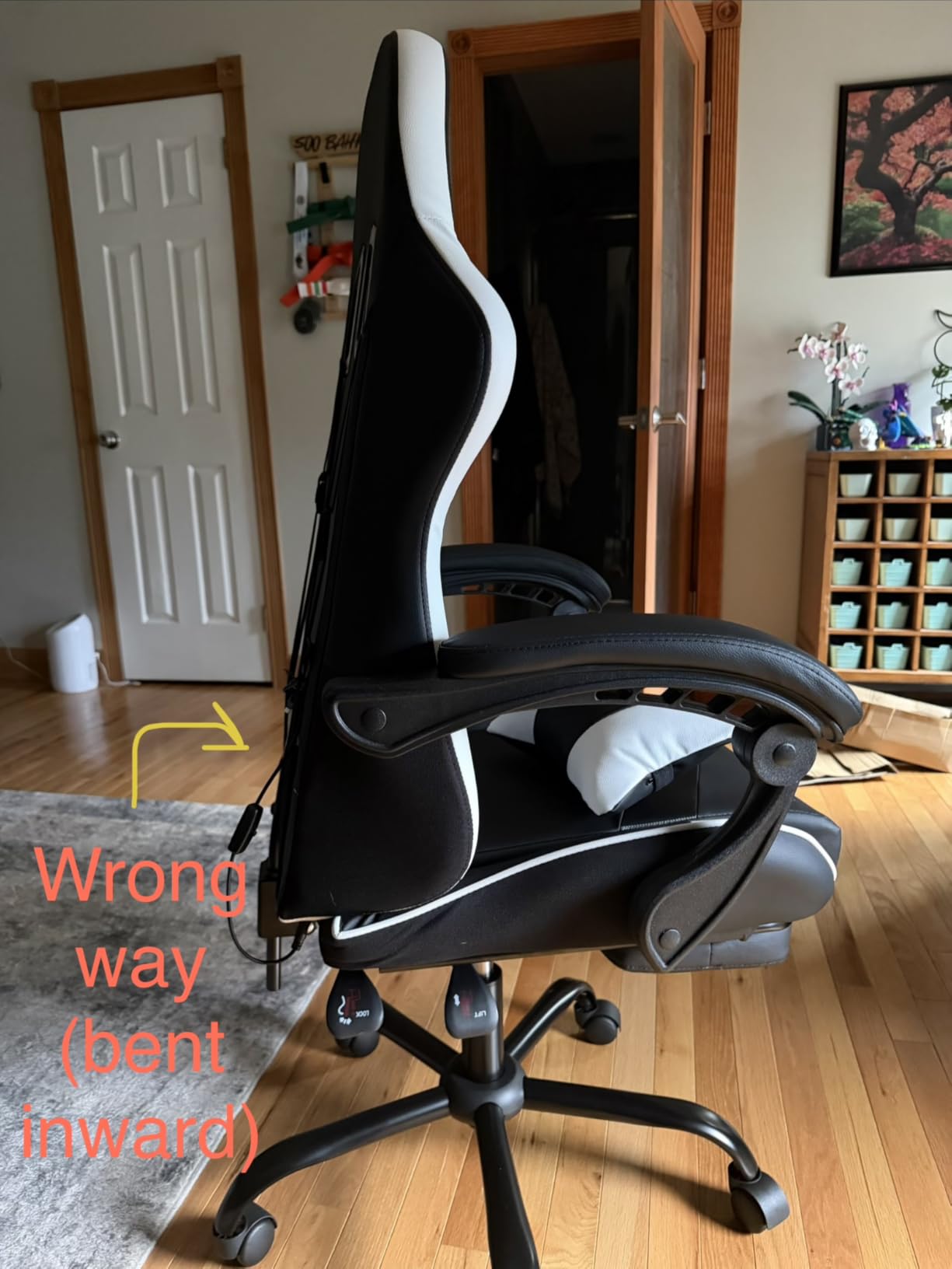 Gaming Chair with Footrest Racing Style Lumbar Support Massager Video Game Chair with Metal Legs, High Back Reclining Gamer Chair with Headrest, 360 Degree Swivel Office Computer Desk Chair (White) customer photo 2