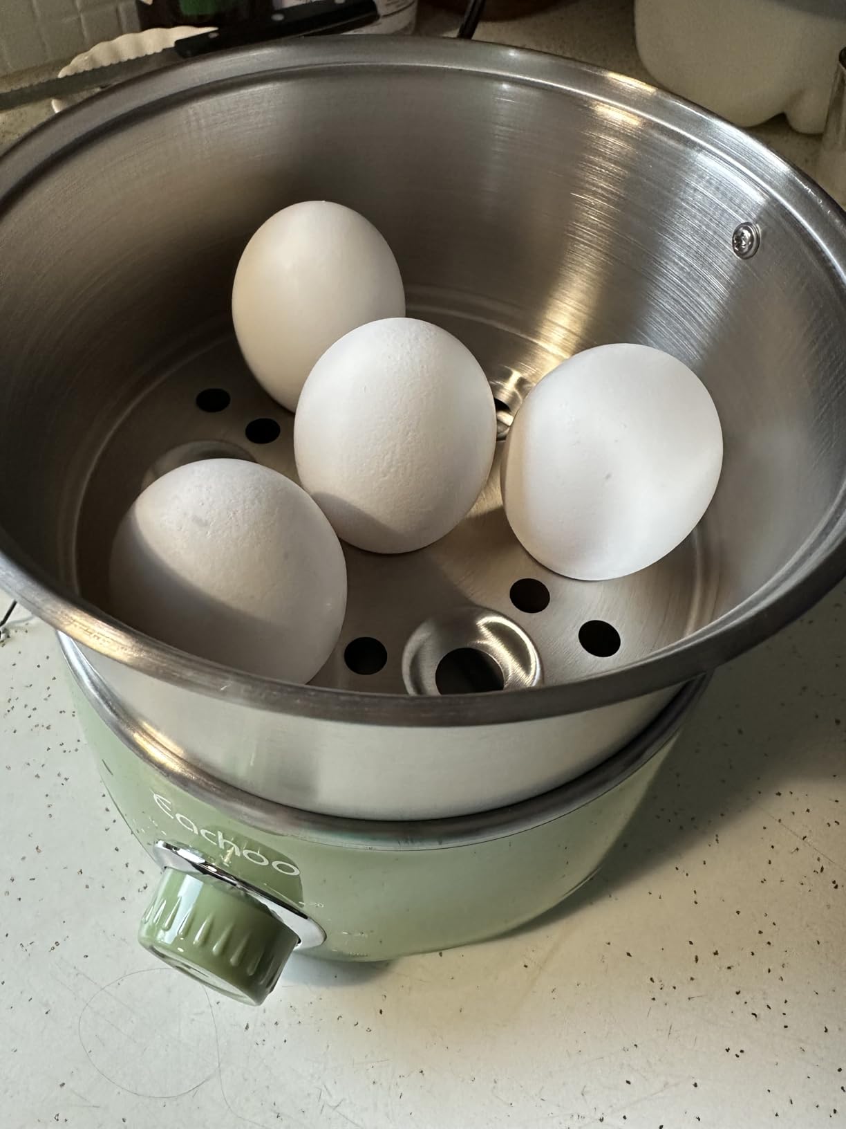 Hard Boiled Egg Cooker - CACHOO 14-Egg Rapid Stainless Steel Egg Boiler with 30-Min Timer & Auto Shut Off, Compact Electric Vegetable Steamer for Cooking, Dishwasher Safe, Beige customer photo 2