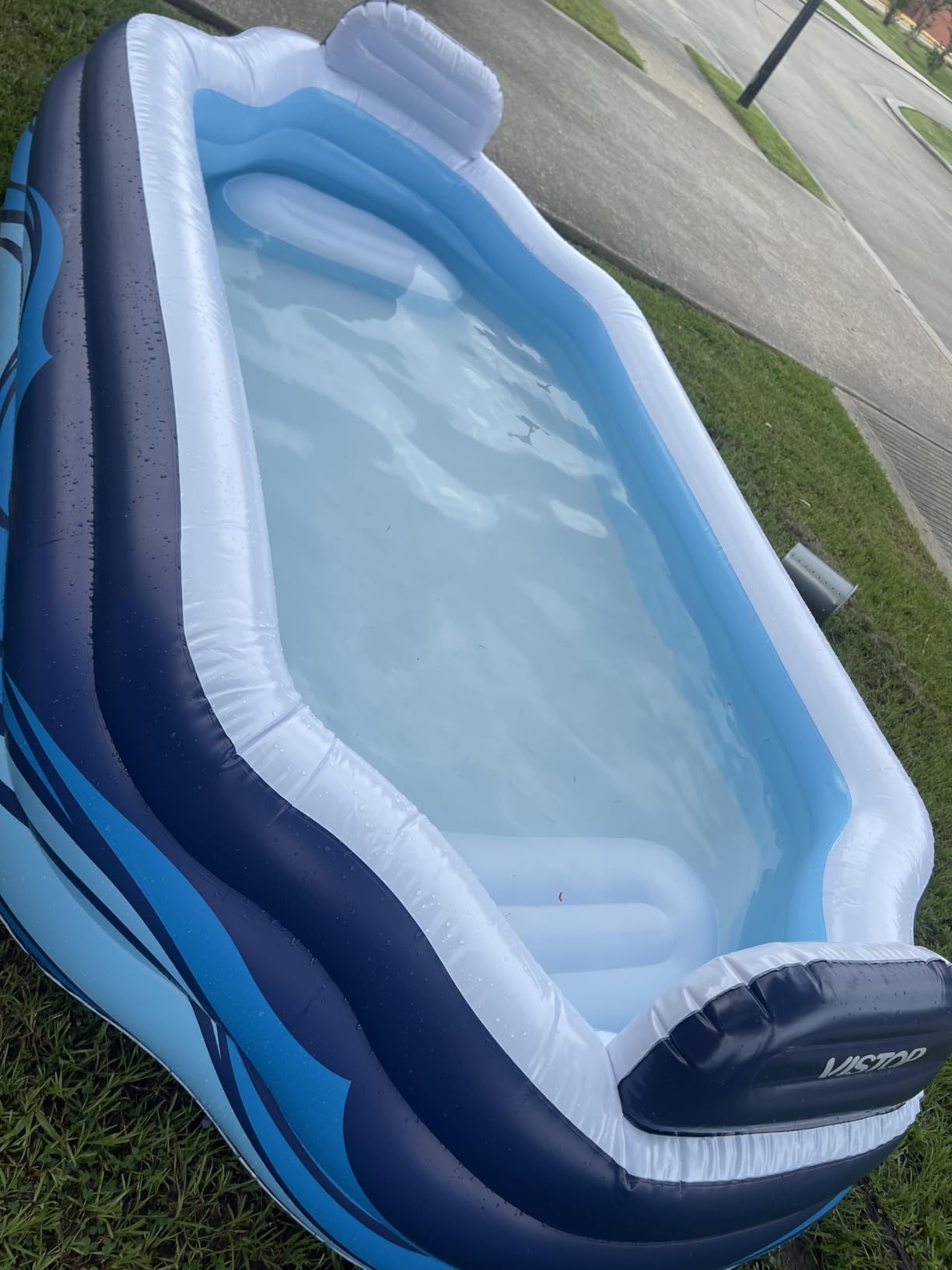VISTOP Inflatable Pool for Kids & Adults | Oversized Thickened Large Swimming Pool with Seats and Backrests Family Summer Blow Up Water Pools - BPA-Free Backyard Water Park, Garden SPA Tub 120 inch customer photo 2