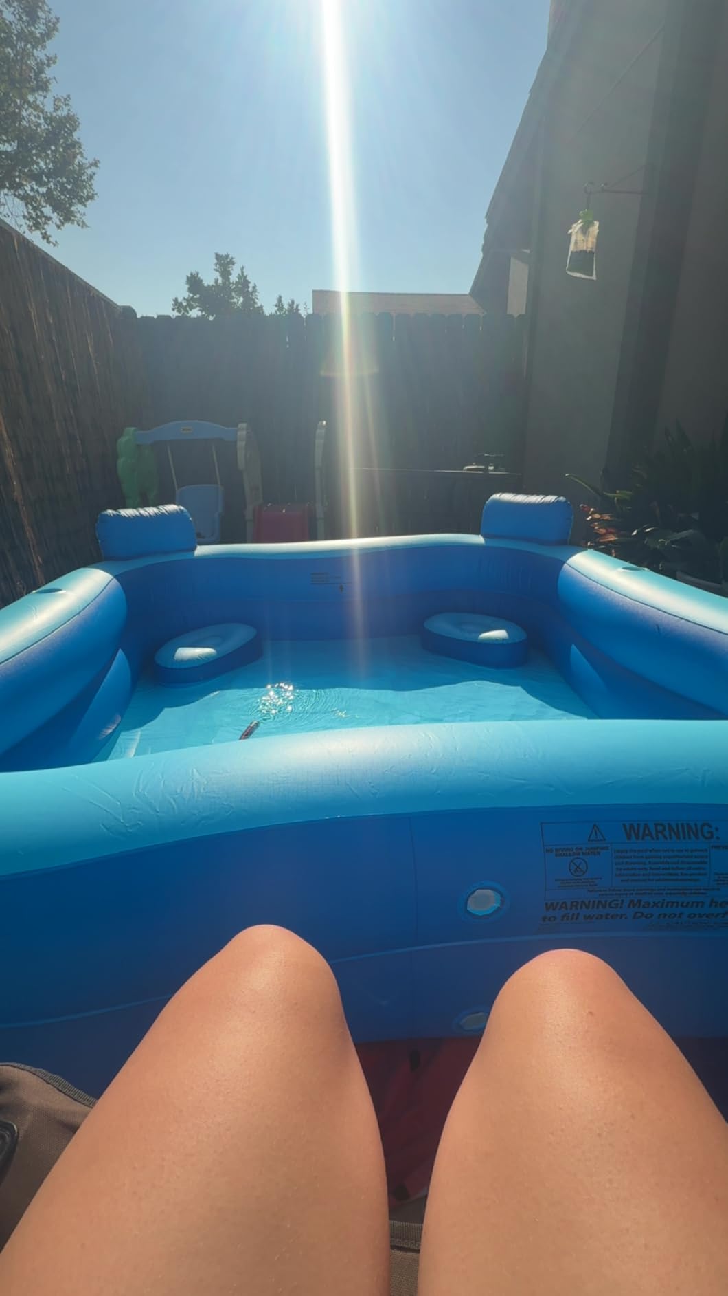 Inflatable Pool w/Seats & Headrests, 8ft x 8ft, Comes with Electric Pump and Ground Tarp Included - Fast Setup and Reinforced Seams customer photo 1