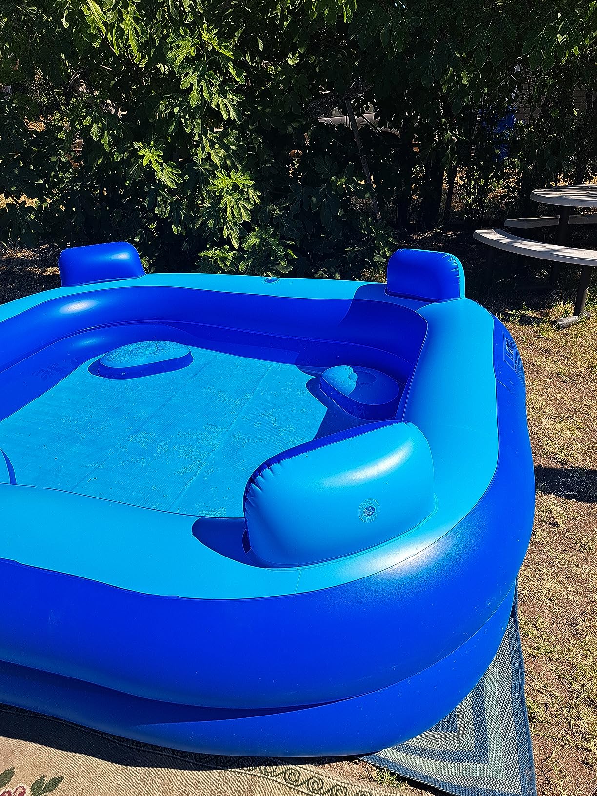 Inflatable Pool w/Seats & Headrests, 8ft x 8ft, Comes with Electric Pump and Ground Tarp Included - Fast Setup and Reinforced Seams customer photo 2