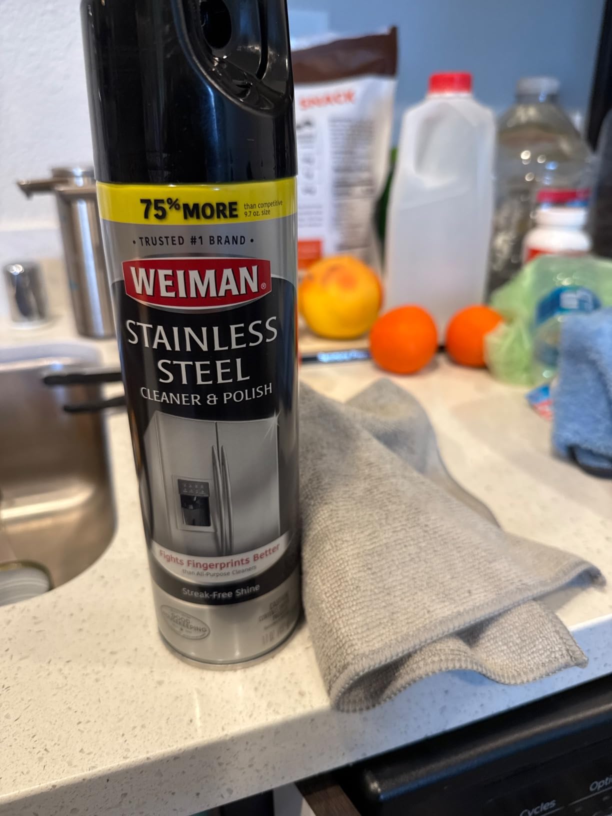 Weiman Stainless Steel Cleaner & Polish, 2 Pack Aerosol with Microfiber Cloth customer photo 1