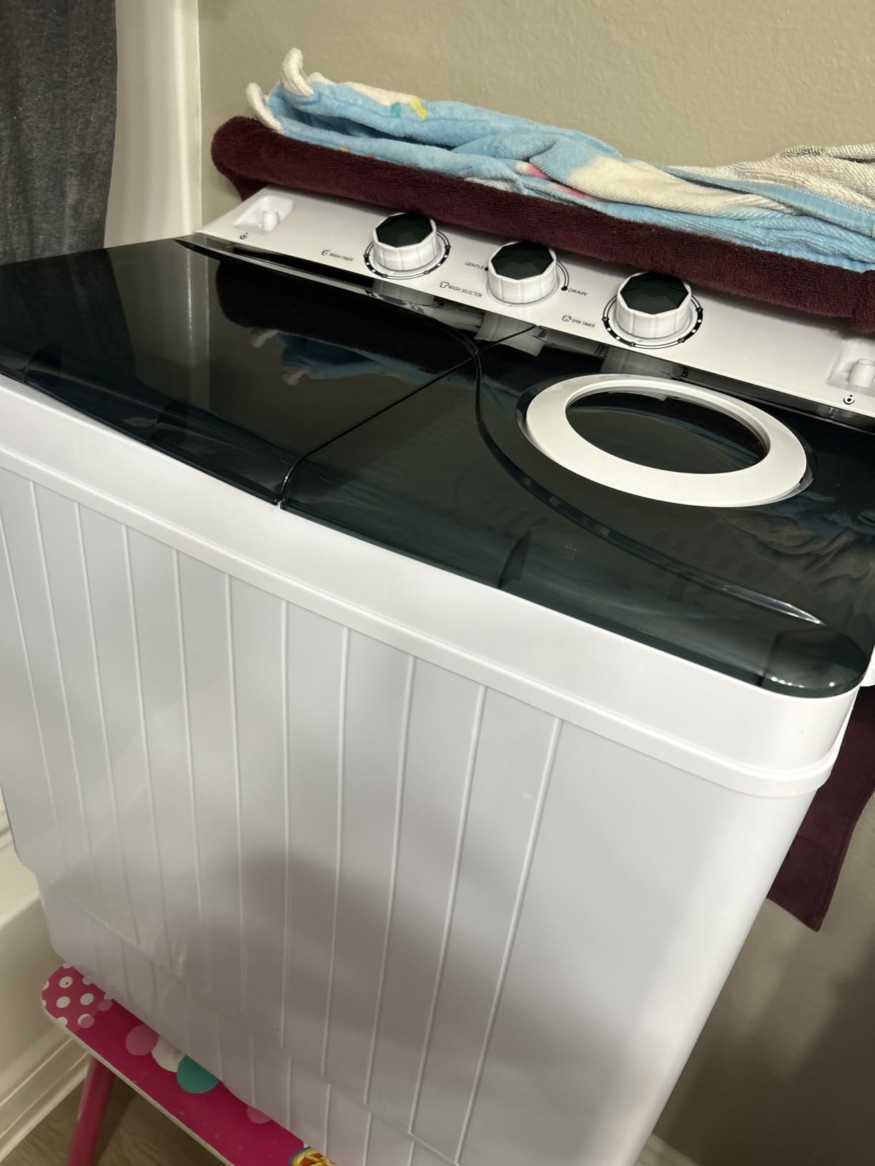 ROVSUN 11LBS Portable Washing Machine, Electric Washer and Dryer Combo with Washer(7lbs) & Spinner(4lbs) & Gravity Draining for Home RV Camping Dorm College Apartment customer photo 2