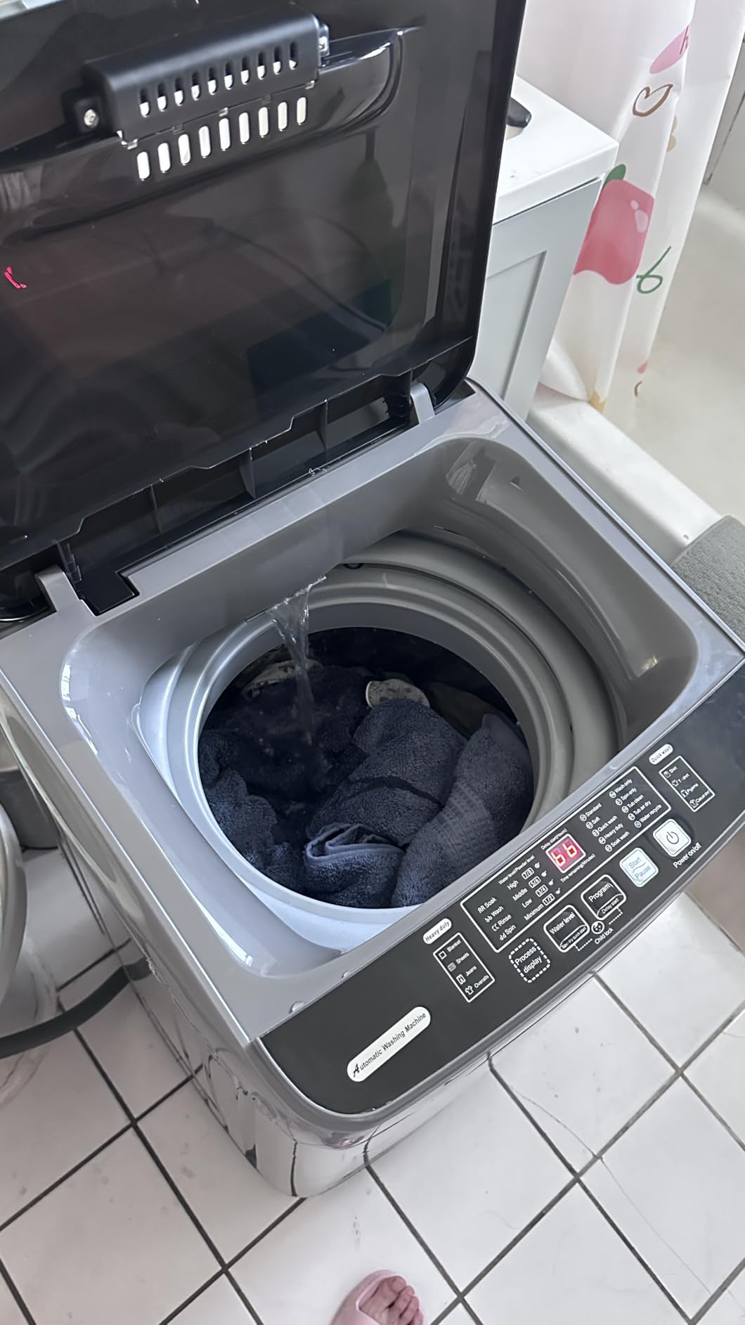 KRIB BLING 17.7 lbs Full Automatic Washing Machine with LED Display, Portable Washer Drain Pump, 10 Programs & 8 Water Levels Selections, Ideal for RV, Kitchen Camping, Apartment, Dorm, Dark Grey customer photo 1