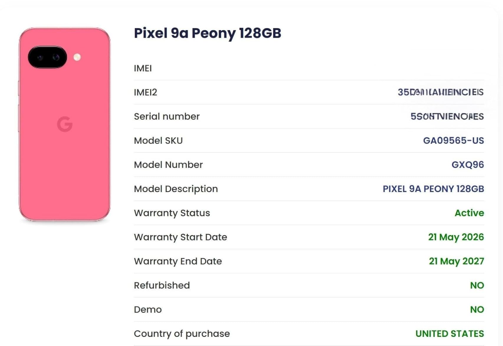 Google Pixel 9a with Gemini - Unlocked Android Smartphone with Incredible Camera and AI Photo Editing, All-Day Battery, and Powerful Security - Peony - 128 GB customer photo 2