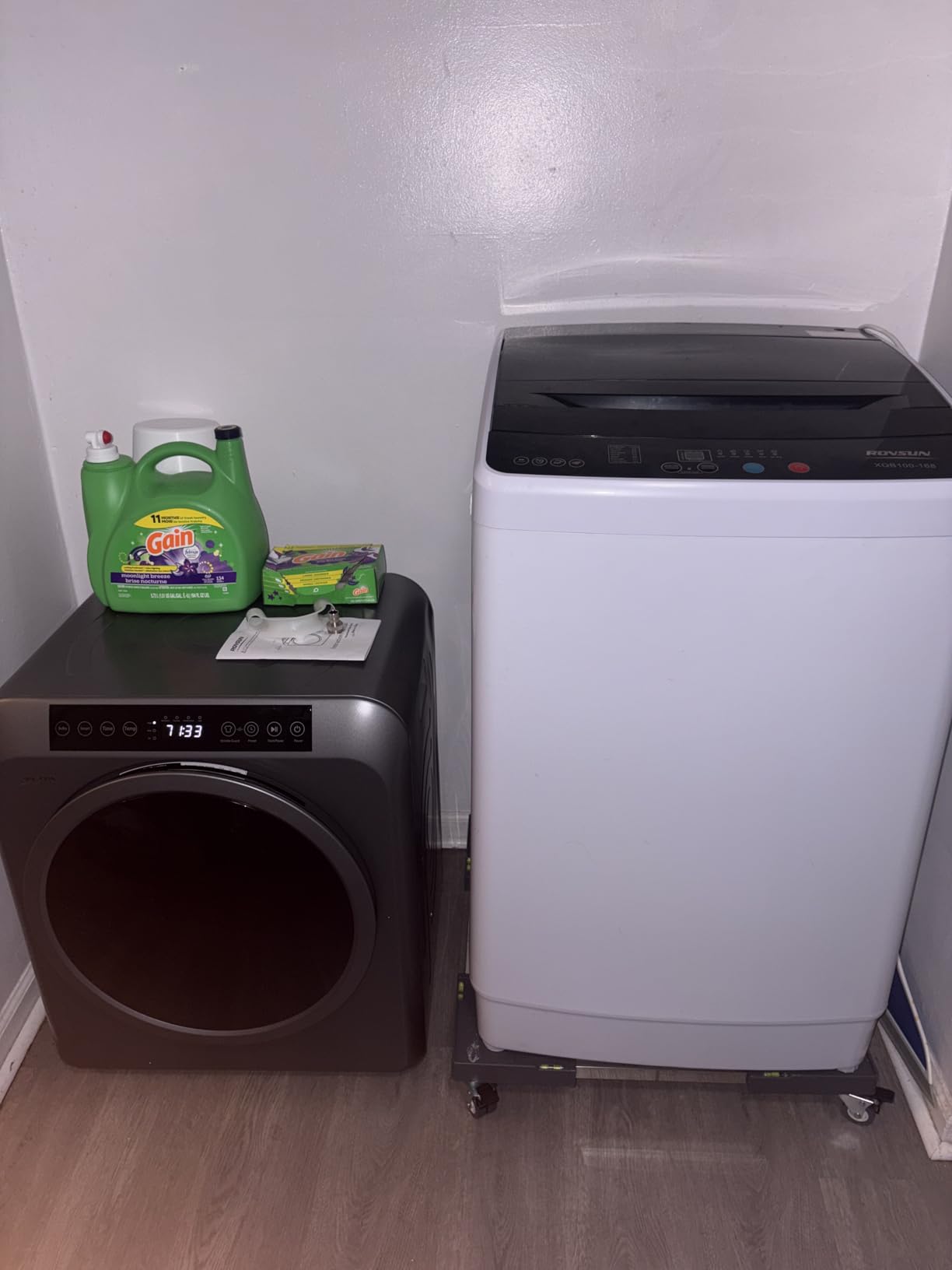 ROVSUN 30LBS Full Automatic Washing Machine and 3.5CuFt Portable Clothes Dryer Set, Electric Laundry Washer and Dryer Combo Set with Stainless Steel Inner Tub, for Apartment, Dorms, Home customer photo 1