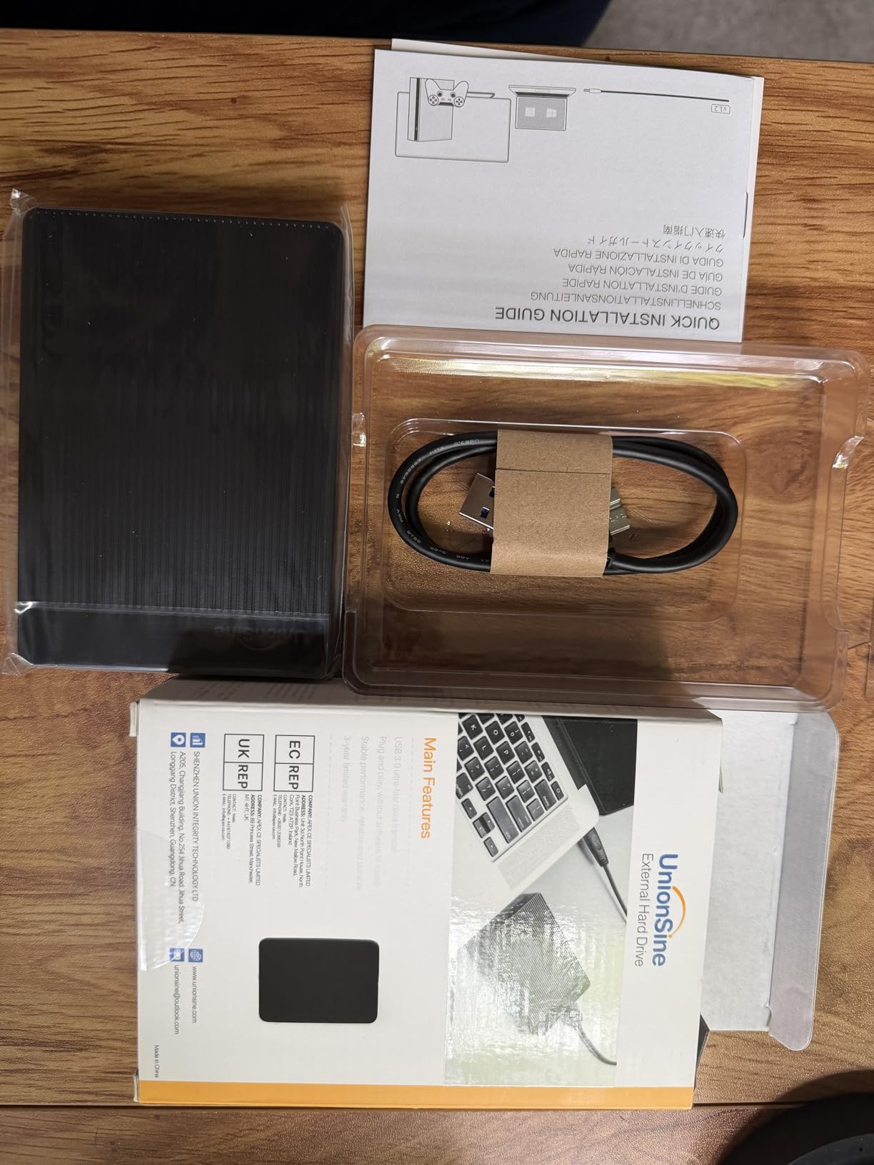 UnionSine 1TB Ultra Slim Portable External Hard Drive HDD-USB 3.0 for PC, Mac, Laptop, PS4, Xbox one, Xbox 360-(Black) customer photo 2