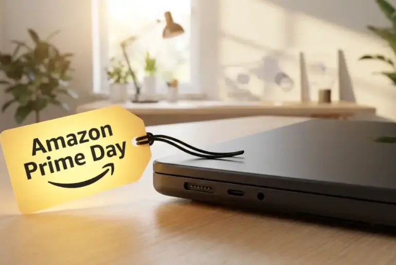 A MacBook Pro with M4 silicon and an XDR display, featured at a 35% discount for the Amazon Prime Day tech sale.