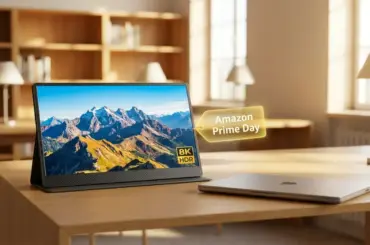 A student portable monitor with a 1000-nit Tandem OLED display and carbon-fiber build, featured as a top deal during the Amazon Prime Day event.