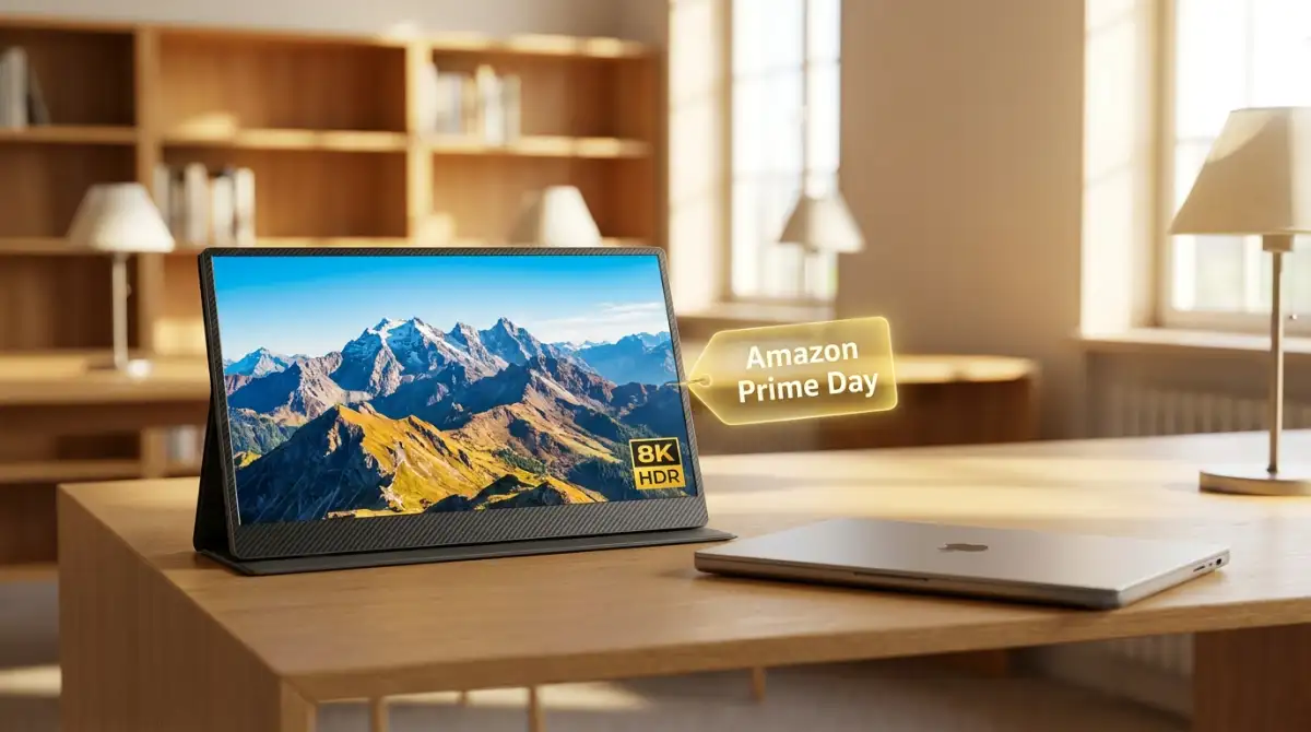 10 Best Portable Monitor Deals 2026: Top Prime Day Picks A student portable monitor with a 1000-nit Tandem OLED display and carbon-fiber build, featured as a top deal during the Amazon Prime Day event.