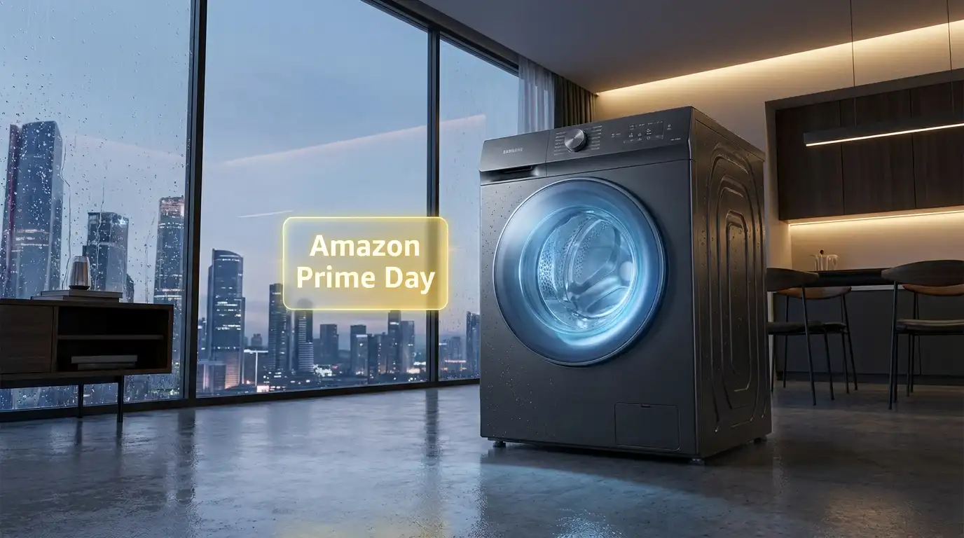 10 Best Portable Washer Deals 2026: Prime Day Top Picks Technical visualization of Amazon Prime Day portable washing machine deals, illustrating UV-C sterilization and high-G extraction benchmarks for GuideSpot.