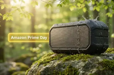 IP67-rated Bluetooth speaker with integrated Bluetooth 5.4 and high-output drivers, featured as a top deal for the Amazon Prime Day audio event.