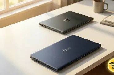 A selection of the best Chromebook deals for Prime Day, illustrating high-brightness displays and integrated AI Neural Processing Units for students and professionals.