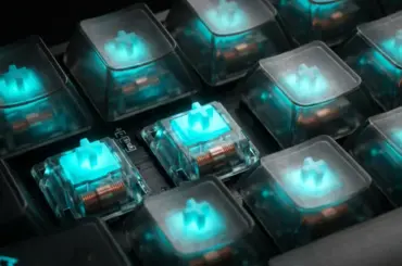 Technical visualization of Prime Day mechanical keyboard deals, illustrating 8000Hz polling and Hall Effect switch benchmarks for GuideSpot verified reviews.