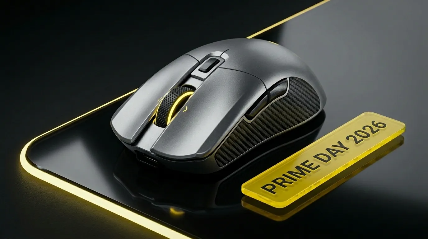 10 Best Wireless Mouse Deals 2026: Top Prime Day Picks Technical visualization of Amazon Prime Day wireless mouse deals, illustrating 8,000Hz polling and 15 TOPS AI sensor benchmarks for competitive gaming.