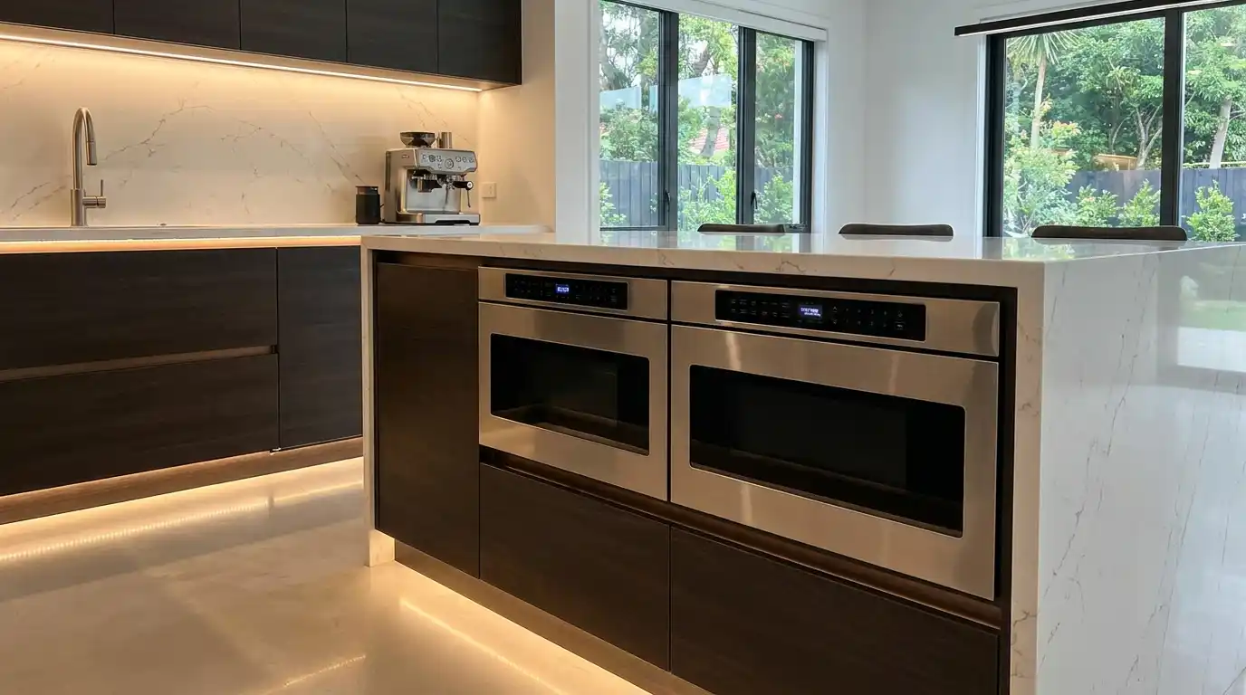 Best Drawer Microwaves 2026: Complete Buying Guide Top-rated drawer microwaves installed in a modern kitchen with stainless steel cabinetry and built-in design