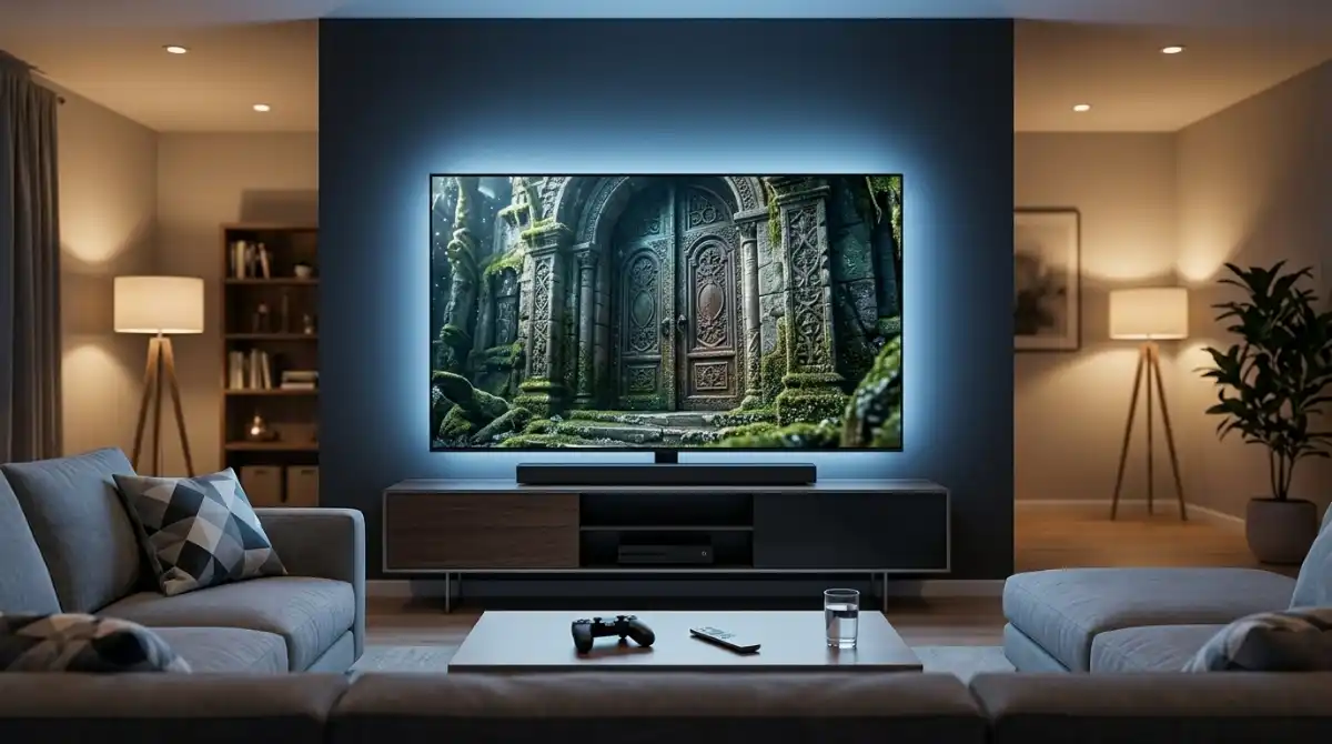 Best Smart TVs 2026: Top 10 Models Reviewed by Experts Modern smart TV setup in a living room showing a premium television display for streaming, gaming, and home entertainment