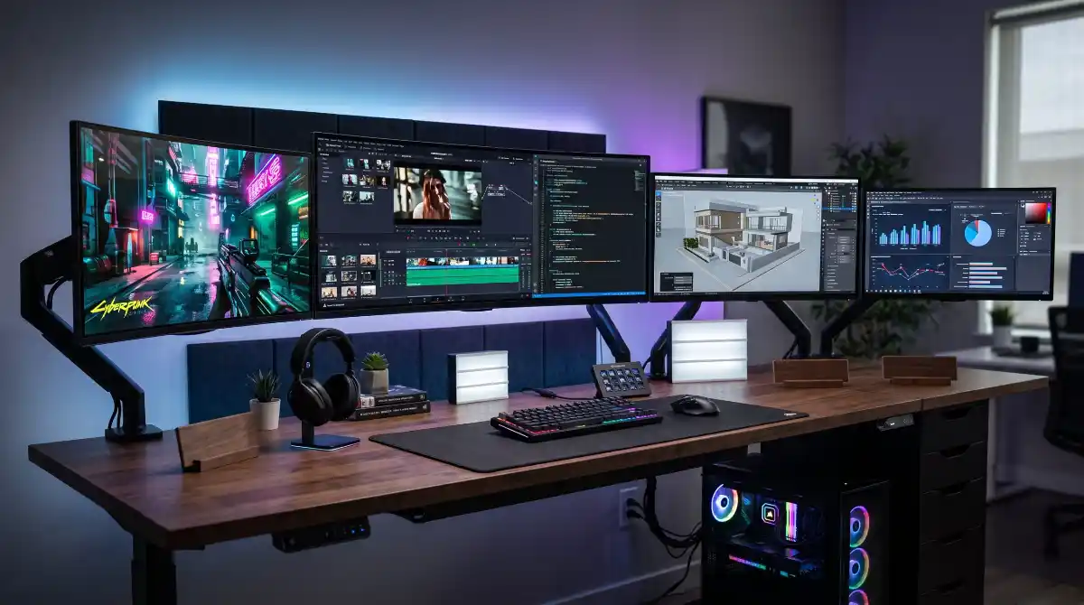 10 Best Ultrawide Monitor Deals (2026): Tested for Productivity & Gaming Ultrawide monitors on a multi-display workstation for gaming, video editing, programming, and productivity